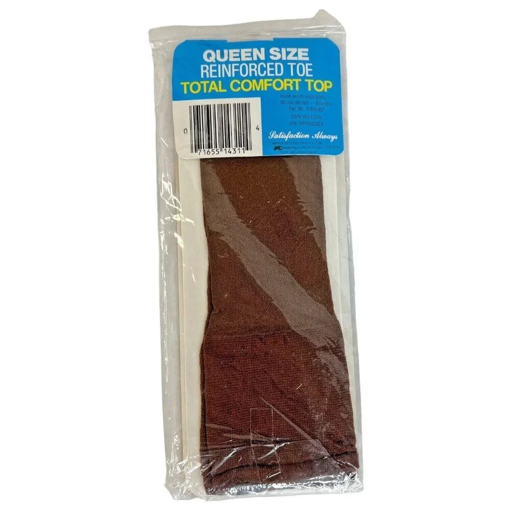 5 Pair Vintage Kmart Queen Size Knee‎ Highs Hi's Sheer Size 9-11 Brown Mist NIP